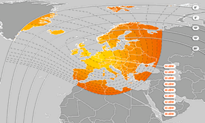 Coverage Map 28°E - Astra & Eurobird
